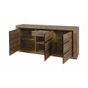 ANTONIN - Ensemble Complet Buffet 3 Portes et Table 170 cm Aspect Bois