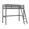 SLEEPY - Lit Mezzanine Gris 90x200cm avec Fauteuil et Commode