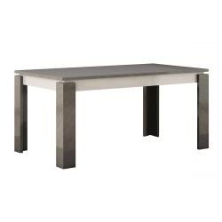 GONDOR - Table Allongeable 160-200cm Décor Bois Gris Veiné et Beige