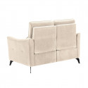 BURGOS - Canapé Fixe 2 Places Tissu Waterproof Beige