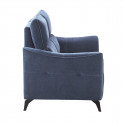 BURGOS - Canapé Fixe 2 Places Tissu Waterproof Bleu