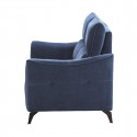 BURGOS - Canapé Fixe 2 Places Tissu Waterproof Bleu