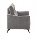 BURGOS - Canapé Fixe 2 Places Tissu Waterproof Gris