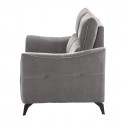 BURGOS - Canapé Fixe 2 Places Tissu Waterproof Gris