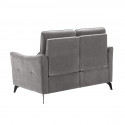 BURGOS - Canapé Fixe 2 Places Tissu Waterproof Gris