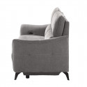 BURGOS - Canapé 3 Places Electrique Tissu Waterproof Gris