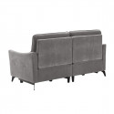 BURGOS - Canapé 3 Places Electrique Tissu Waterproof Gris