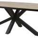 CANYON - Table Ovale 230cm Aspect Bois Piètement Araignée Métal Noir
