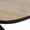 CANYON - Table Ovale 230cm Aspect Bois Piètement Araignée Métal Noir