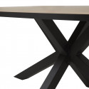 CANYON - Table Ovale 230cm Aspect Bois Piètement Araignée Métal Noir