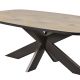 CANYON - Table Ovale 200cm Aspect Bois Piètement Araignée Métal Noir