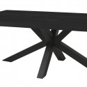 NOX - Table Rectangulaire 170cm Aspect Bois Noir Piètement Etoile Métal Noir