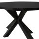 NOX - Table Ovale 200cm Aspect Bois Piètement Etoile Métal Noir