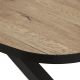 SCARLET - Table Ovale 200cm Aspect Bois Piètement Etoile Métal Noir