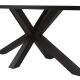 SCARLET - Table Ovale 200cm Aspect Bois Piètement Etoile Métal Noir