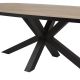 SCARLET - Table Ovale 230cm Aspect Bois Piètement Etoile Métal Noir