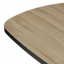 FRANK - Table Ovale 200cm Aspect Bois French Oak Piètement Etoile Métal Noir