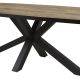 TROPIX - Table Ovale 200cm Aspect Bois Piètement Etoile Métal Noir