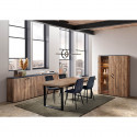 GLESS - Buffet 4 Portes Aspect Bois Façon Lambris