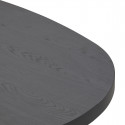 NOX - Table Basse Ovale Aspect Bois Piètement Araignée Métal Noir