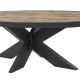 SCARLET - Table Basse Ovale Aspect Bois Piètement Araignée Métal Noir