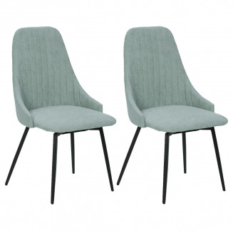 UNDY - Lot de 2 Chaises Pivotantes Tissu Vert d'Eau