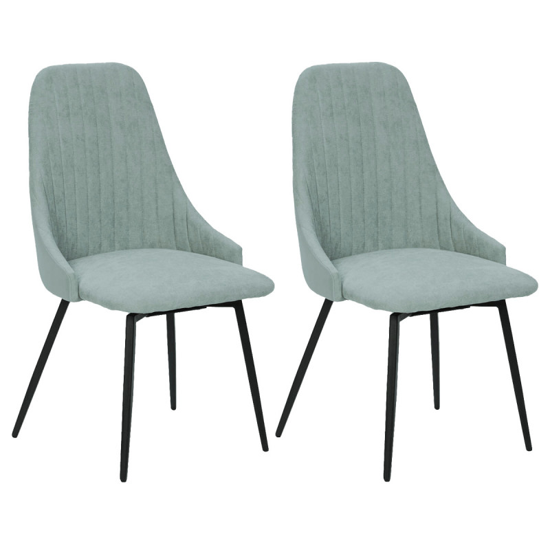 UNDY - Lot de 2 Chaises Pivotantes Tissu Vert d'Eau UNDY - Lot de 2 Chaises Pivotantes Tissu Vert d'Eau