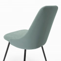 UNDY - Lot de 4 Chaises Pivotantes Tissu Vert Céladon