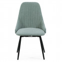 UNDY - Lot de 4 Chaises Pivotantes Tissu Vert Céladon