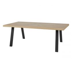 CANYON - Table Rectangulaire 230cm Aspect Bois Piètement A Métal Noir