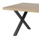 CANYON - Table Rectangulaire 170cm Aspect Bois Piètement X Métal Noir