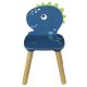 HIPPOLYTE - Ensemble Table et Chaises pour Enfants Décor Dinosaure Bleu