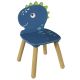HIPPOLYTE - Ensemble Table et Chaises pour Enfants Décor Dinosaure Bleu
