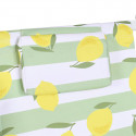 LIMON - Lot de 2 Chiliennes en Bois Teinté Blanc Toile Décor Motifs Citrons