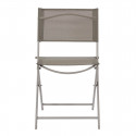 SANAE - Lot de 4 Chaises de Jardin Pliantes Beige