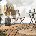 SANAE - Lot de 4 Chaises de Jardin Pliantes Beige