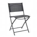 SANAE - Lot de 4 Chaises de Jardin Pliantes Grises