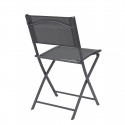 SANAE - Lot de 4 Chaises de Jardin Pliantes Grises