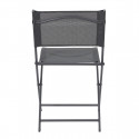 SANAE - Lot de 4 Chaises de Jardin Pliantes Grises