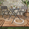 SANAE - Lot de 4 Chaises de Jardin Pliantes Grises