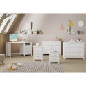 DAVA - Commode5 Tiroirs en Pin Massif Blanc