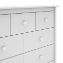 DAVA - Commode5 Tiroirs en Pin Massif Blanc
