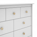 DAVA - Commode5 Tiroirs en Pin Massif Blanc