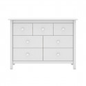 DAVA - Commode5 Tiroirs en Pin Massif Blanc