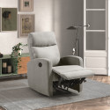 LERIDA - Fauteuil Relax Electrique Tissu Gris Clair