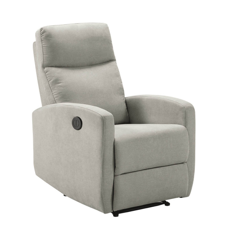 LERIDA - Fauteuil Relax Electrique Tissu Gris Clair