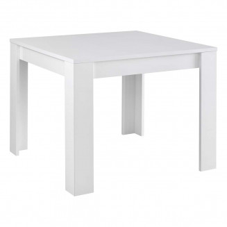 DENAE - Table de Repas Carrée 100cm Laquée Blanc Brillant