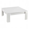 DENAE - Ensemble Salon Laqué Blanc Brillant Meuble TV 3 Portes + Table Basse Carrée