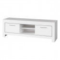 DENAE - Ensemble Salon Complet Laqué Blanc Brillant Meuble TV + Table Basse + Vitrines Leds