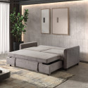 ALTAMIRA - Canapé 3 Places Convertible Tissu Gris Foncé